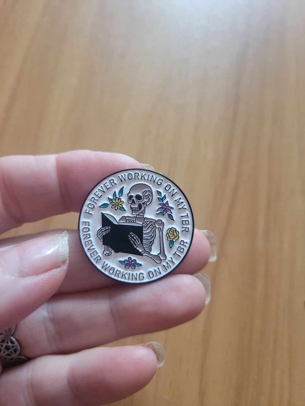 👻BUY 1 GET 1 FREE👻 Skeleton Reading Enamel Brooch
